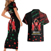 Portuguese Footballer Memorial Couples Matching Short Sleeve Bodycon Dress and Hawaiian Shirt 1996-2025 Forever In Our Hearts - Wonder Print Shop