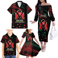 Portuguese Footballer Memorial Family Matching Off The Shoulder Long Sleeve Dress and Hawaiian Shirt 1996-2025 Forever In Our Hearts - Wonder Print Shop