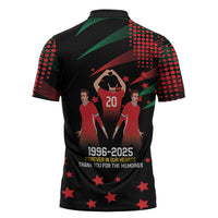 Portuguese Footballer Memorial Zipper Polo Shirt 1996-2025 Forever In Our Hearts - Wonder Print Shop