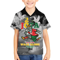 Portuguese Footballer Memorial Family Matching Off The Shoulder Long Sleeve Dress and Hawaiian Shirt You'll Never Walk Alone Rest In Peace 1996-2025 - Wonder Print Shop