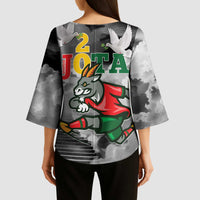 Portuguese Footballer Memorial Kimono Sleeve Blouse You'll Never Walk Alone Rest In Peace 1996-2025 - Wonder Print Shop
