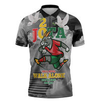 Portuguese Footballer Memorial Zipper Polo Shirt You'll Never Walk Alone Rest In Peace 1996-2025 - Wonder Print Shop