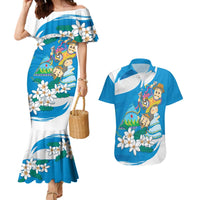 Nicaragua Independence Day Couples Matching Mermaid Dress and Hawaiian Shirt Since 1821 Nicaragua Culture Concept - Wonder Print Shop