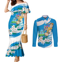 Nicaragua Independence Day Couples Matching Mermaid Dress and Long Sleeve Button Shirt Since 1821 Nicaragua Culture Concept - Wonder Print Shop