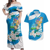Nicaragua Independence Day Couples Matching Off Shoulder Maxi Dress and Hawaiian Shirt Since 1821 Nicaragua Culture Concept - Wonder Print Shop