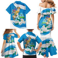 Nicaragua Independence Day Family Matching Mermaid Dress and Hawaiian Shirt Since 1821 Nicaragua Culture Concept - Wonder Print Shop