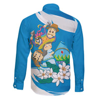 Nicaragua Independence Day Family Matching Off The Shoulder Long Sleeve Dress and Hawaiian Shirt Since 1821 Nicaragua Culture Concept - Wonder Print Shop