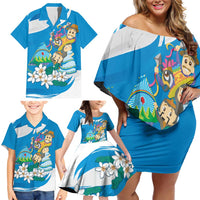 Nicaragua Independence Day Family Matching Off Shoulder Short Dress and Hawaiian Shirt Since 1821 Nicaragua Culture Concept - Wonder Print Shop
