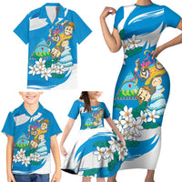 Nicaragua Independence Day Family Matching Short Sleeve Bodycon Dress and Hawaiian Shirt Since 1821 Nicaragua Culture Concept - Wonder Print Shop