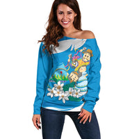 Nicaragua Independence Day Off Shoulder Sweater Since 1821 Nicaragua Culture Concept - Wonder Print Shop