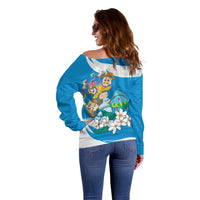 Nicaragua Independence Day Off Shoulder Sweater Since 1821 Nicaragua Culture Concept - Wonder Print Shop