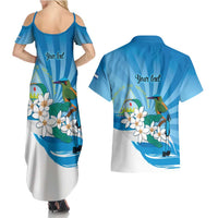 Nicaragua Independence Day Personalized Couples Matching Summer Maxi Dress and Hawaiian Shirt Since 1821 Proud Guardabarranco Sacuanjoche - Wonder Print Shop