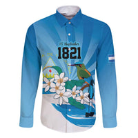 Nicaragua Independence Day Personalized Family Matching Off Shoulder Short Dress and Hawaiian Shirt Since 1821 Proud Guardabarranco Sacuanjoche - Wonder Print Shop