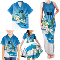 Nicaragua Independence Day Personalized Family Matching Tank Maxi Dress and Hawaiian Shirt Since 1821 Proud Guardabarranco Sacuanjoche - Wonder Print Shop