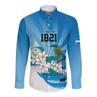 Nicaragua Independence Day Personalized Long Sleeve Button Shirt Since 1821 Proud Guardabarranco Sacuanjoche - Wonder Print Shop