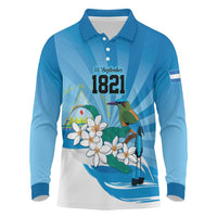 Nicaragua Independence Day Personalized Long Sleeve Polo Shirt Since 1821 Proud Guardabarranco Sacuanjoche - Wonder Print Shop