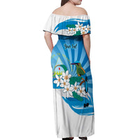 Nicaragua Independence Day Personalized Off Shoulder Maxi Dress Since 1821 Proud Guardabarranco Sacuanjoche - Wonder Print Shop