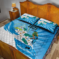 Nicaragua Independence Day Personalized Quilt Bed Set Since 1821 Proud Guardabarranco Sacuanjoche - Wonder Print Shop