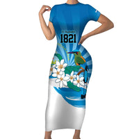 Nicaragua Independence Day Personalized Short Sleeve Bodycon Dress Since 1821 Proud Guardabarranco Sacuanjoche - Wonder Print Shop