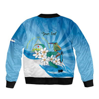 Nicaragua Independence Day Personalized Sleeve Zip Bomber Jacket Since 1821 Proud Guardabarranco Sacuanjoche - Wonder Print Shop