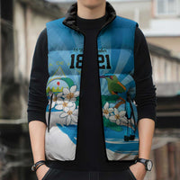 Nicaragua Independence Day Personalized Sleeveless Puffer Jacket Since 1821 Proud Guardabarranco Sacuanjoche - Wonder Print Shop