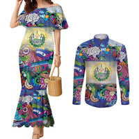 El Salvador Couples Matching Mermaid Dress and Long Sleeve Button Shirt Funny Local Inspired - Wonder Print Shop