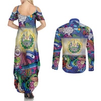 El Salvador Couples Matching Summer Maxi Dress and Long Sleeve Button Shirt Funny Local Inspired - Wonder Print Shop