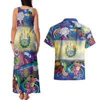 El Salvador Couples Matching Tank Maxi Dress and Hawaiian Shirt Funny Local Inspired - Wonder Print Shop