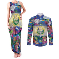 El Salvador Couples Matching Tank Maxi Dress and Long Sleeve Button Shirt Funny Local Inspired - Wonder Print Shop