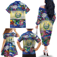 El Salvador Family Matching Off The Shoulder Long Sleeve Dress and Hawaiian Shirt Funny Local Inspired - Wonder Print Shop