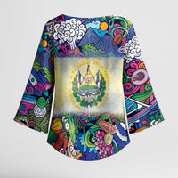 El Salvador Kimono Sleeve Blouse Funny Local Inspired - Wonder Print Shop
