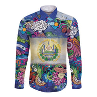 El Salvador Long Sleeve Button Shirt Funny Local Inspired - Wonder Print Shop