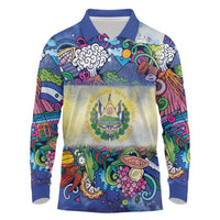 El Salvador Long Sleeve Polo Shirt Funny Local Inspired - Wonder Print Shop