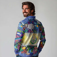 El Salvador Long Sleeve Polo Shirt Funny Local Inspired - Wonder Print Shop