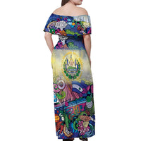 El Salvador Off Shoulder Maxi Dress Funny Local Inspired - Wonder Print Shop