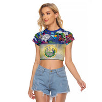 El Salvador Raglan Cropped T Shirt Funny Local Inspired - Wonder Print Shop