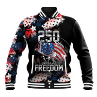 Personalized Largemouth Bass Fishing Baseball Jacket America 250 Year Freedom