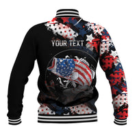 Personalized Largemouth Bass Fishing Baseball Jacket America 250 Year Freedom
