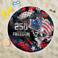 Largemouth Bass Fishing Beach Blanket America 250 Year Freedom