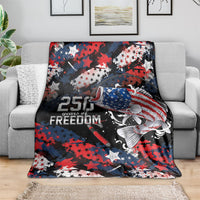 Largemouth Bass Fishing Blanket America 250 Year Freedom