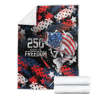 Largemouth Bass Fishing Blanket America 250 Year Freedom