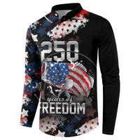 Personalized Largemouth Bass Fishing Button Sweatshirt America 250 Year Freedom