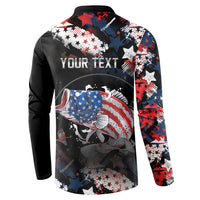Personalized Largemouth Bass Fishing Button Sweatshirt America 250 Year Freedom