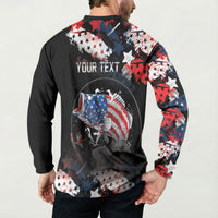 Personalized Largemouth Bass Fishing Button Sweatshirt America 250 Year Freedom