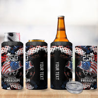 Personalized Largemouth Bass Fishing 4 in 1 Can Cooler Tumbler America 250 Year Freedom