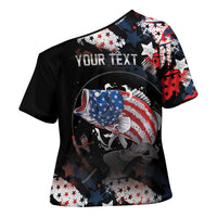Personalized Largemouth Bass Fishing Cross Shoulder Shirt America 250 Year Freedom