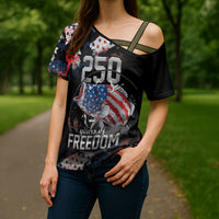 Personalized Largemouth Bass Fishing Cross Shoulder Shirt America 250 Year Freedom