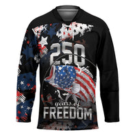 Personalized Largemouth Bass Fishing Hockey Jersey America 250 Year Freedom