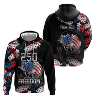 Personalized Largemouth Bass Fishing Hoodie America 250 Year Freedom