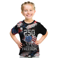 Personalized Largemouth Bass Fishing Kid T Shirt America 250 Year Freedom